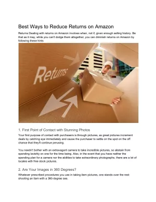 best ways to reduce returns on amazon