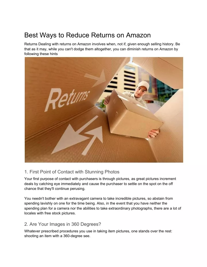 best ways to reduce returns on amazon