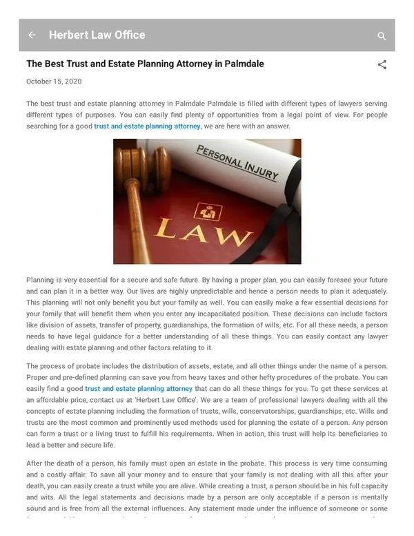 The Best Trust and Estate Planning Attorney in Palmdale