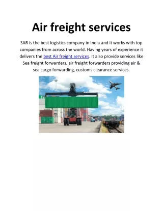 Best Air freight services