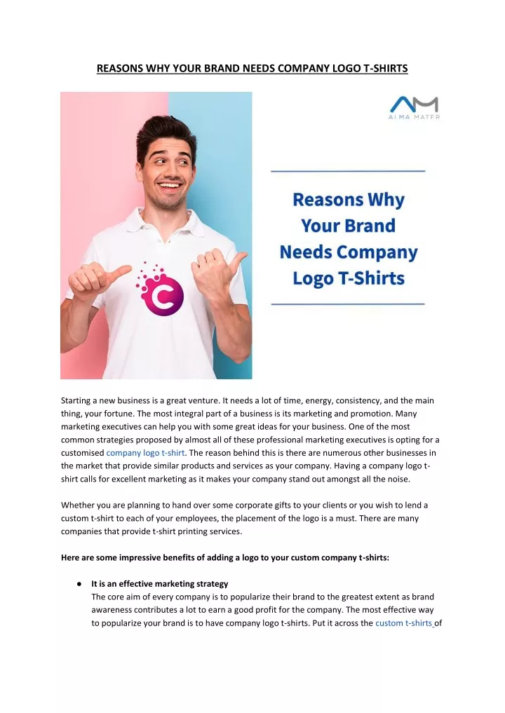 reasons why your brand needs company logo t shirts