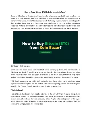 how to buy a bitcoin btc in india from koin bazar