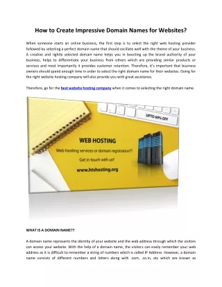 how to create impressive domain names for websites