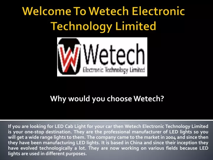 welcome to wetech electronic technology limited