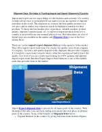 Shipment Data: Get helps in Tracking Import and Export Shipment of Country - slide 1