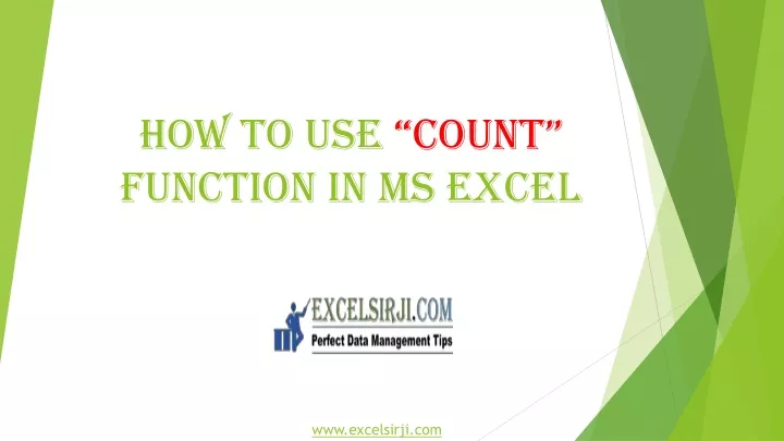 how to use count function in ms excel