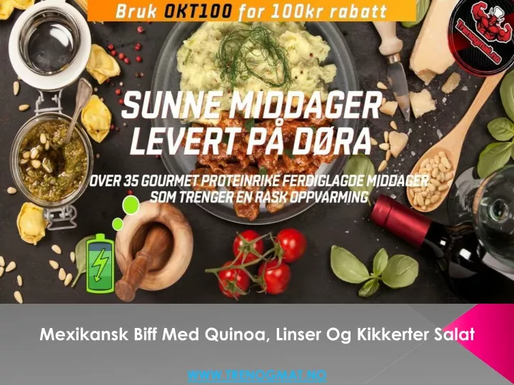 mexikansk biff med quinoa linser og kikkerter