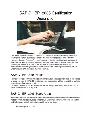 sap c ibp 2005 certification description