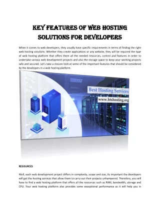 key features of web hosting key features