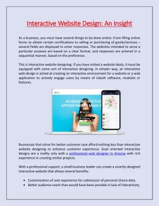 interactive website design an insight interactive