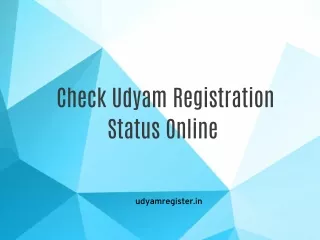Check Udyam Registration Status Online