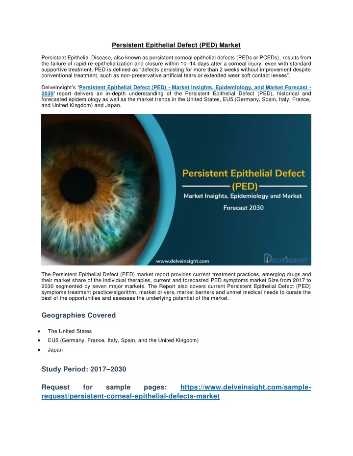 persistent epithelial defect ped market