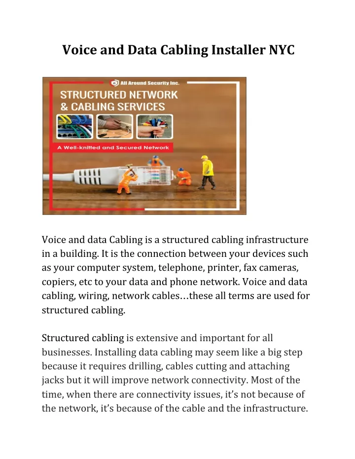 voice and data cabling installer nyc