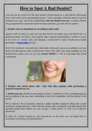 how to spot a bad dentist
