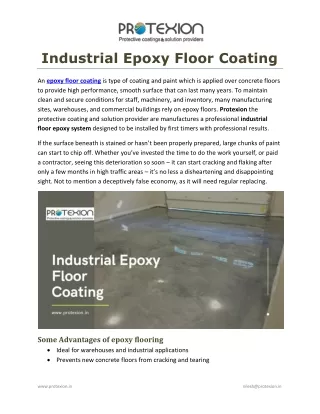 industrial epoxy floor coating