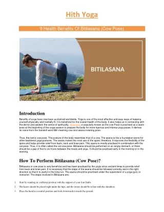 9 Benefits Of Bitalasana