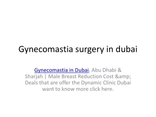Gynecomastia in dubai