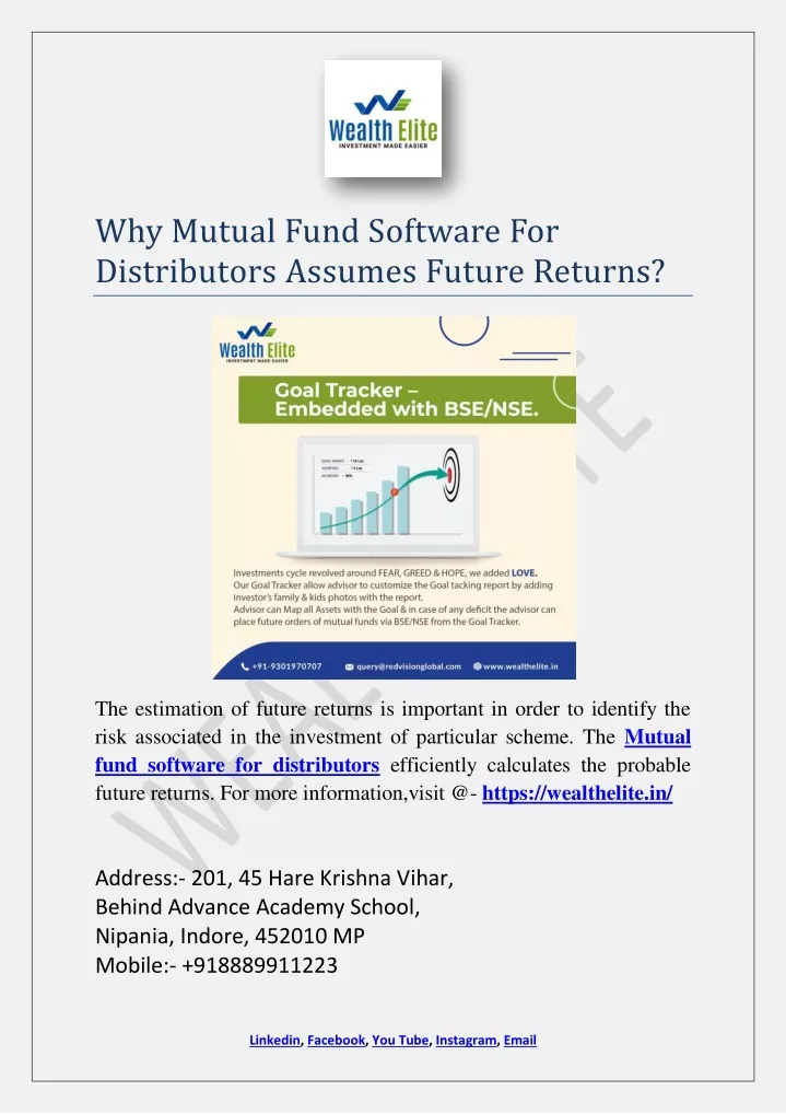 why mutual fund software for distributors assumes