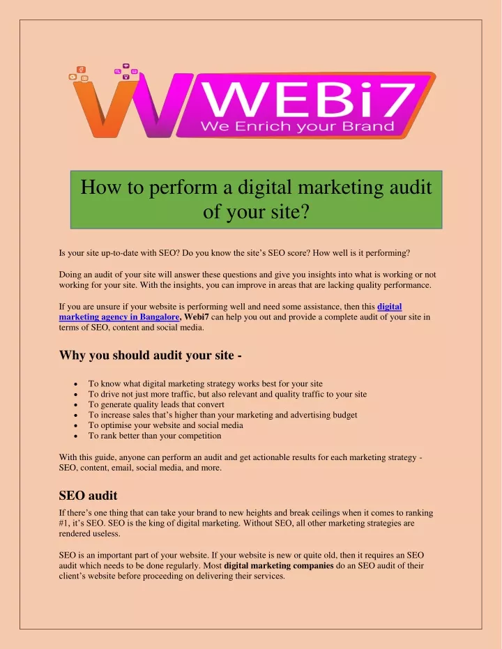 how to perform a digital marketing audit of your