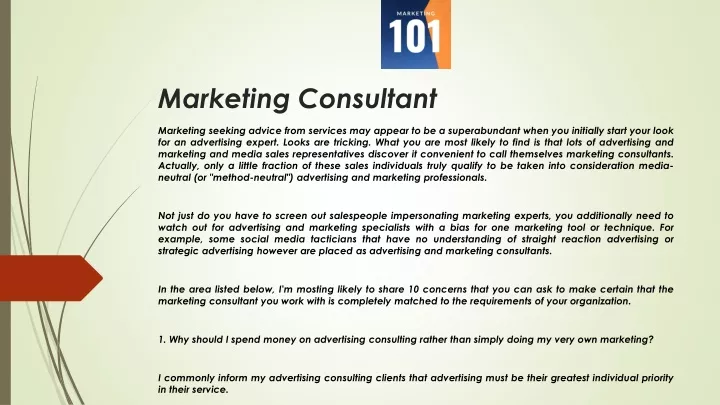 marketing consultant