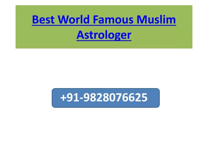best world famous muslim astrologer