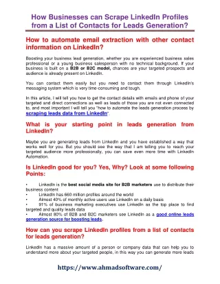 how businesses can scrape linkedin profiles from