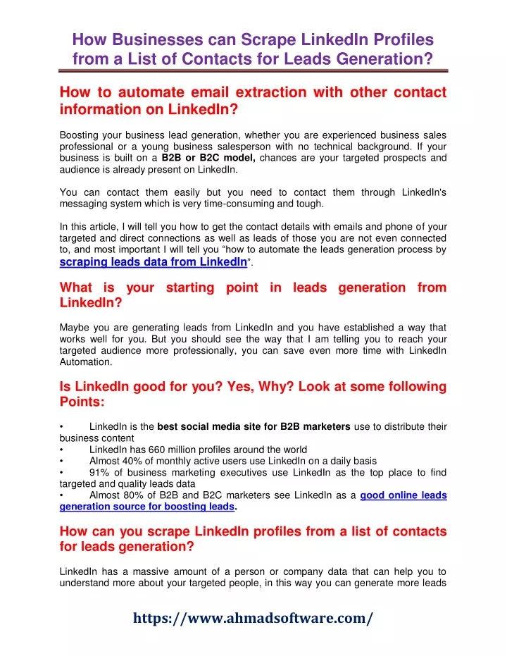 how businesses can scrape linkedin profiles from