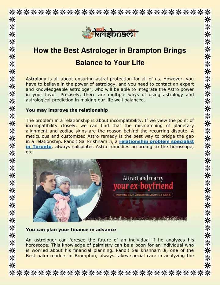 how the best astrologer in brampton brings