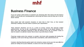 business finance