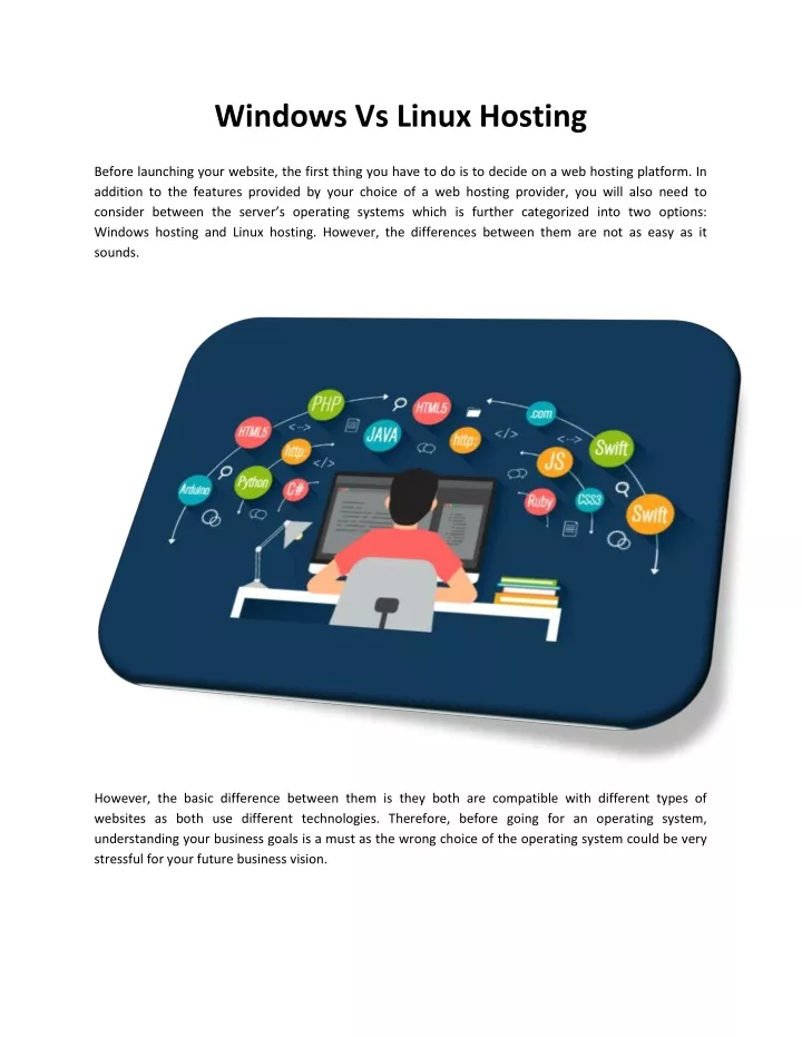 windows vs linux hosting
