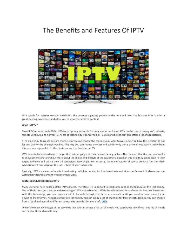 the benefits and features of iptv