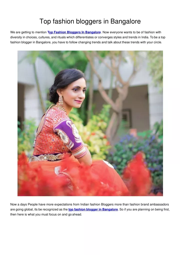 top fashion bloggers in bangalore