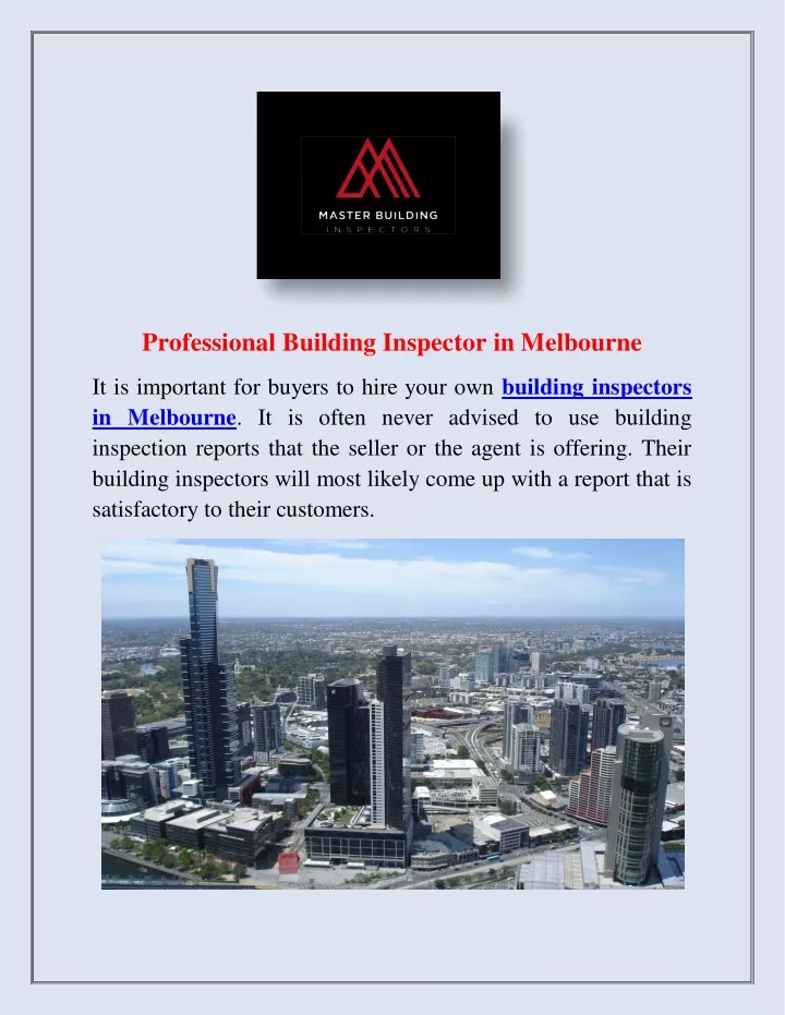 professional building inspector in melbourne