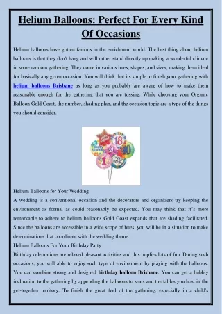 helium balloons perfect for every kind