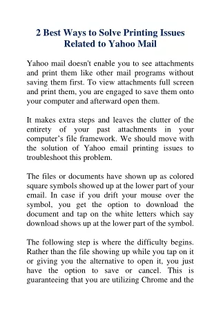 2 Best Ways to Solve Printing Issues Related to Yahoo Mail