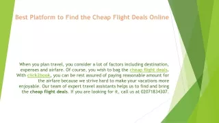 Flight Booking at Lowest Airfare - Click2book