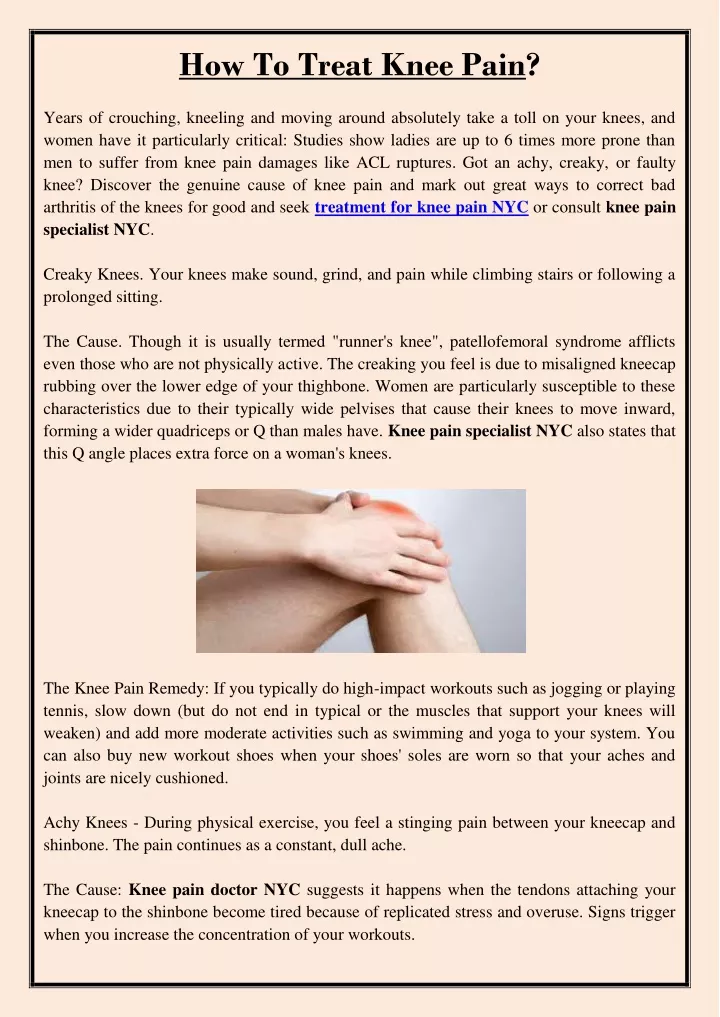 how to treat knee pain