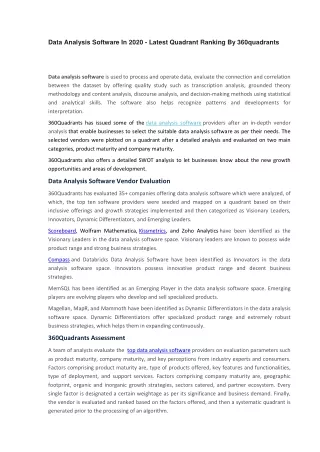 data analysis software in 2020 latest quadrant
