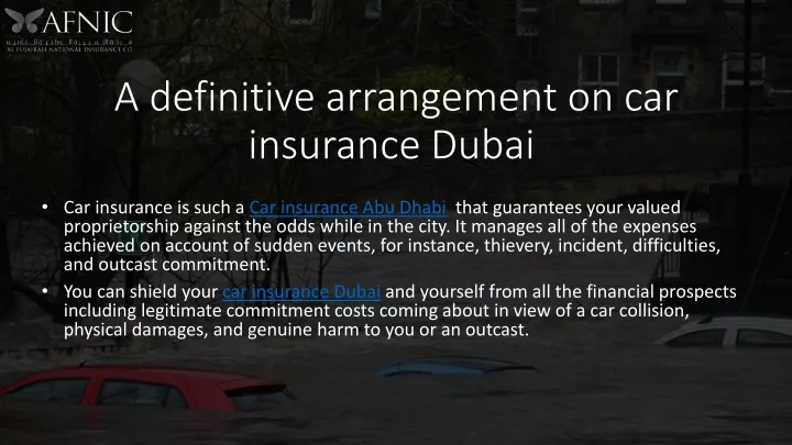 a definitive arrangement on car insurance dubai