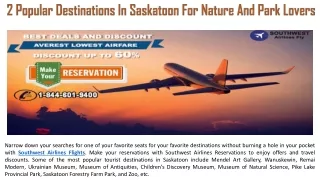 2 Popular Destinations In Saskatoon For Nature And Park Lovers