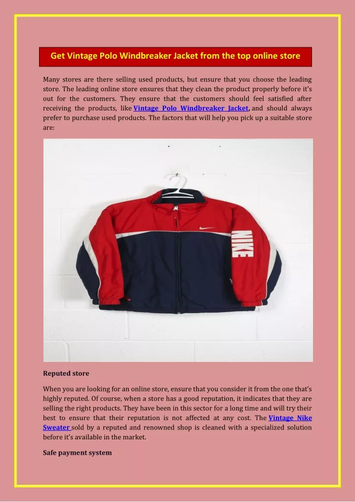 get vintage polo windbreaker jacket from