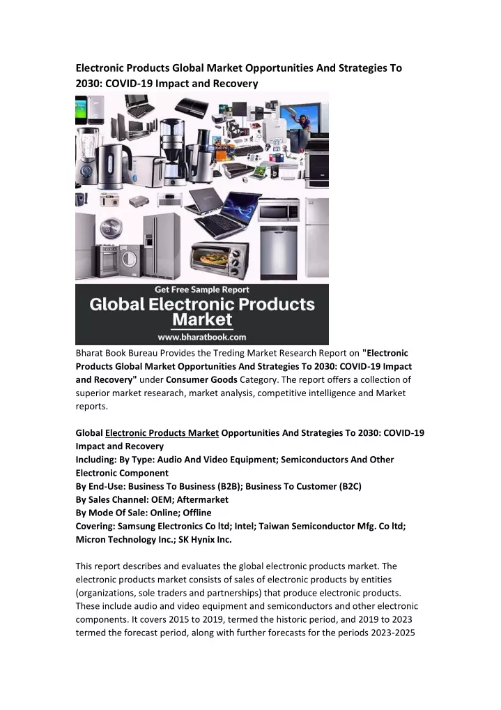 electronic products global market opportunities
