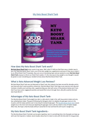 My Keto Boost Shark Tank