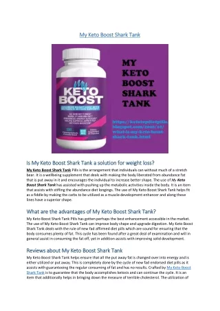 My Keto Boost Shark Tank