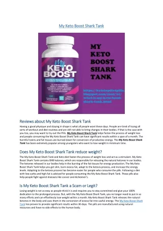 My Keto Boost Shark Tank