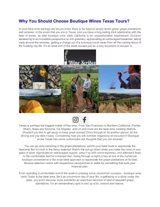 why you should choose boutique wines texas tours