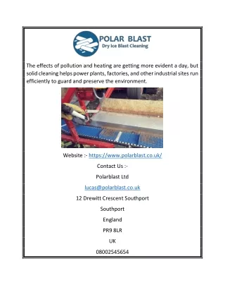 Industrial Dry Ice Cleaning Services UK | Polarblast.co.uk