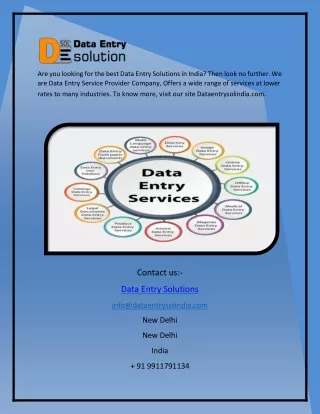 Get Data Entry Solutions India | Data Entry Service Provider