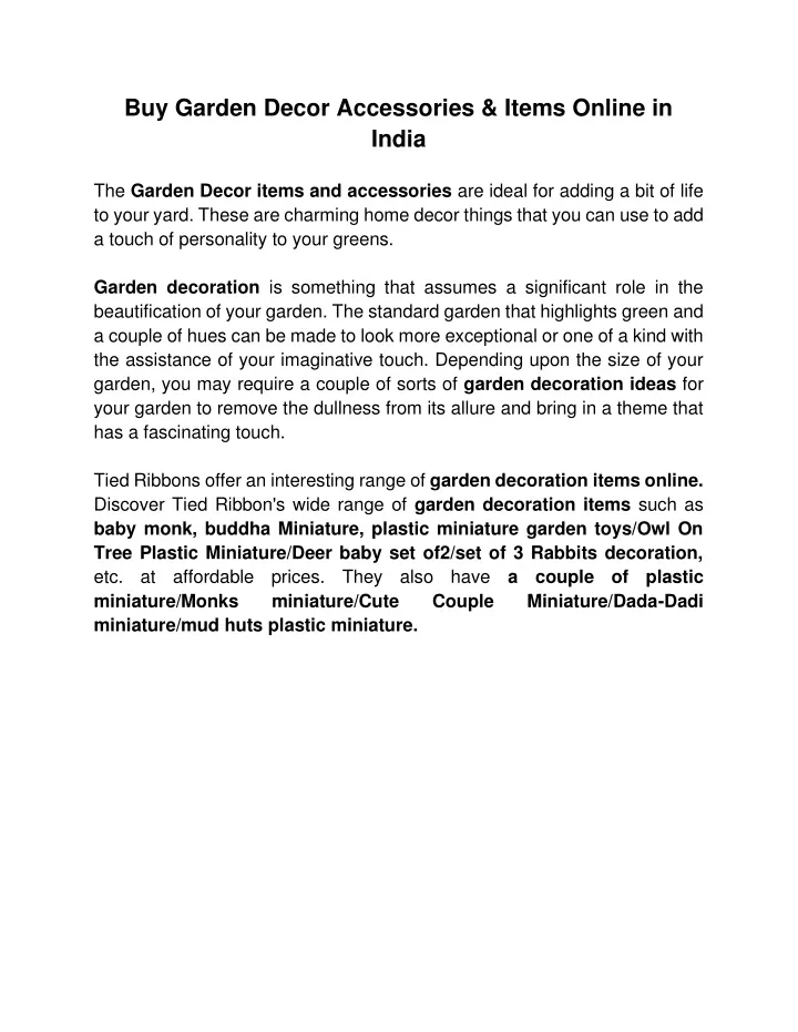 buy garden decor accessories items online in india
