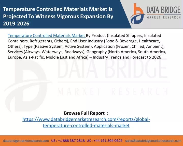 temperature controlled materials market